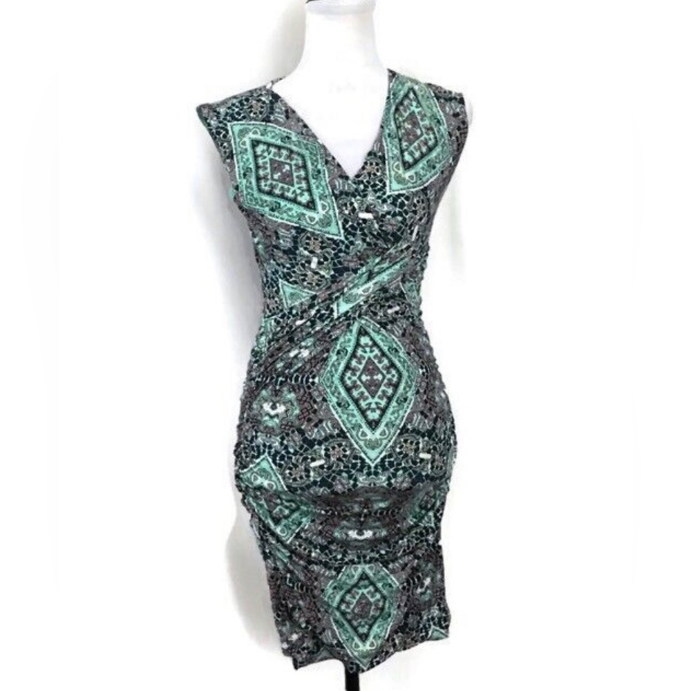 Kut from the Kloth bodycon ruched faux wrap dress